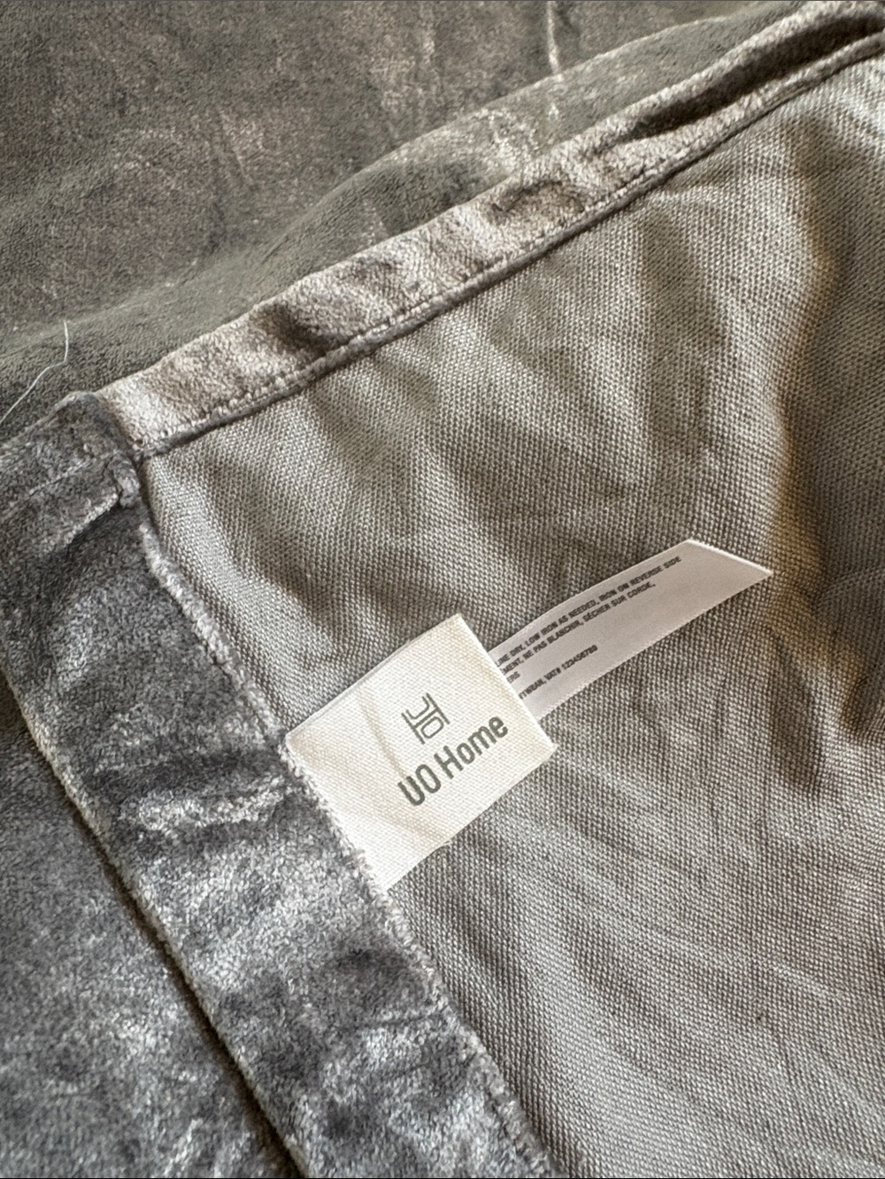 URBAN OUTFITTERS HOME CRUSHED VELVET HEAVY DRAPES/CURTINS / SILVER GREY - Picture 4 of 6